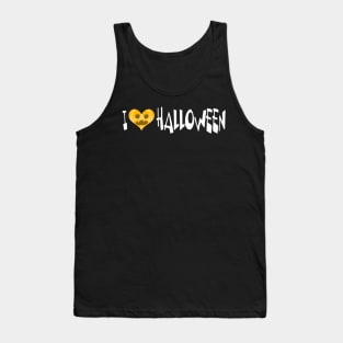 I Love Halloween Heart Pumpkin Tank Top